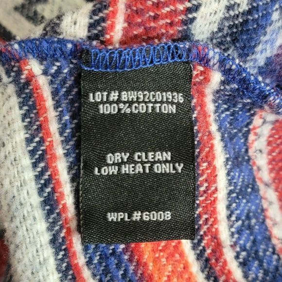 Rock & Roll Denim Shirt Womens XL Red White Blue Aztec Button Up Jacket Shacket - Picture 13 of 14